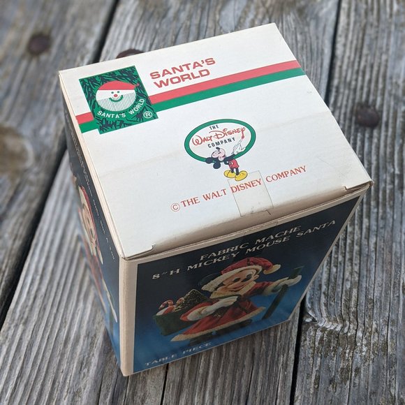 Vintage Fabric Mache 8” Disney Mickey Mouse Santa - Picture 12 of 13